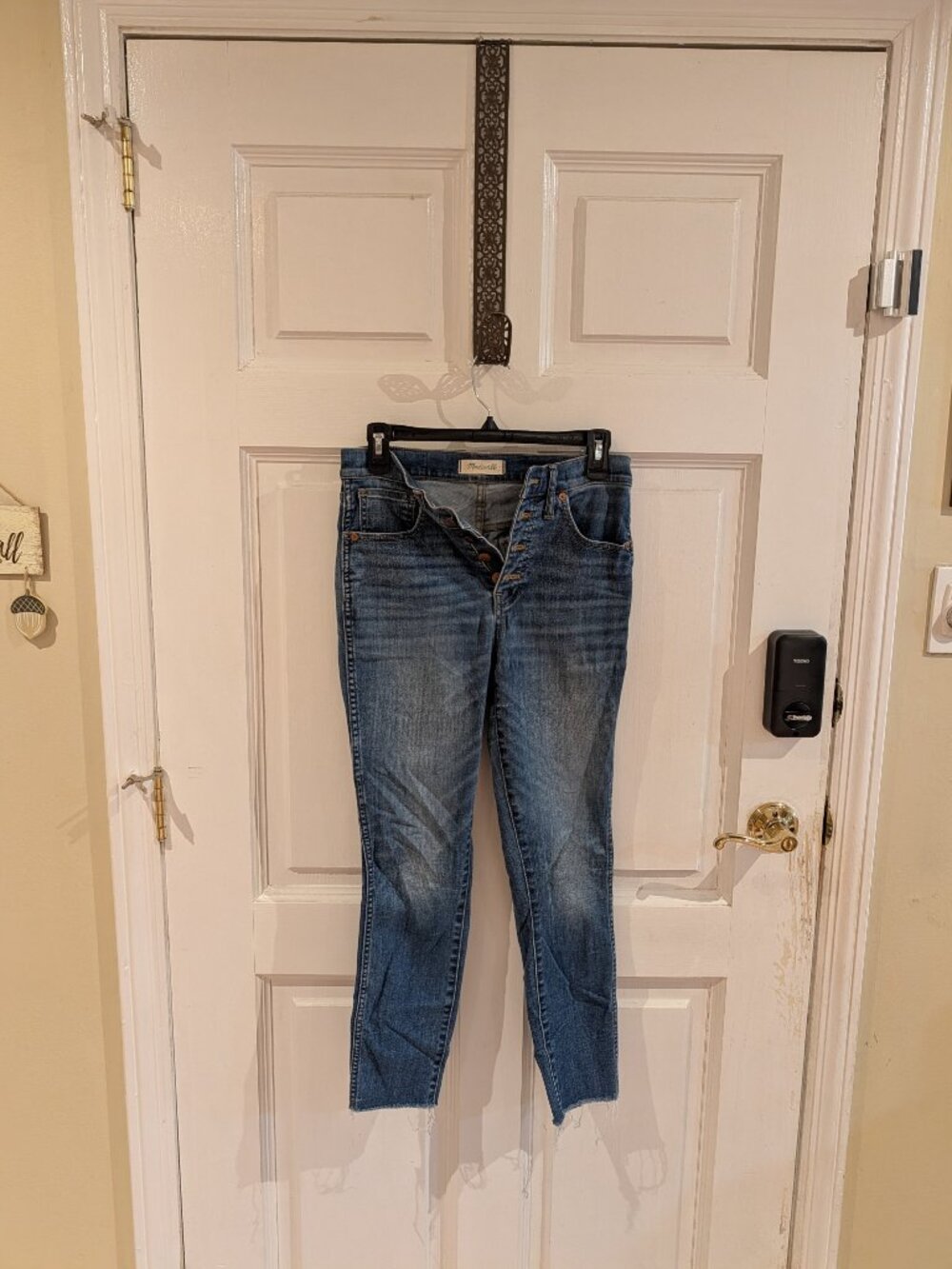 Madewell 10-Inch High-Rise Skinny Crop Jeans Size 27 Blue Raw Hem